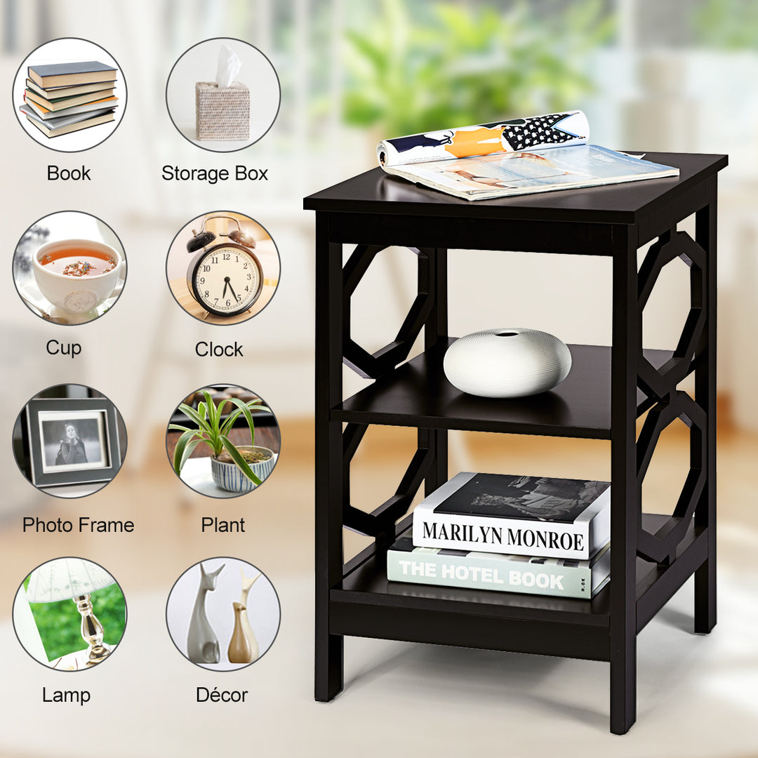 3 Tier Bedside Table with Storage Shelves for Living Room Bedroom - TidySpaces