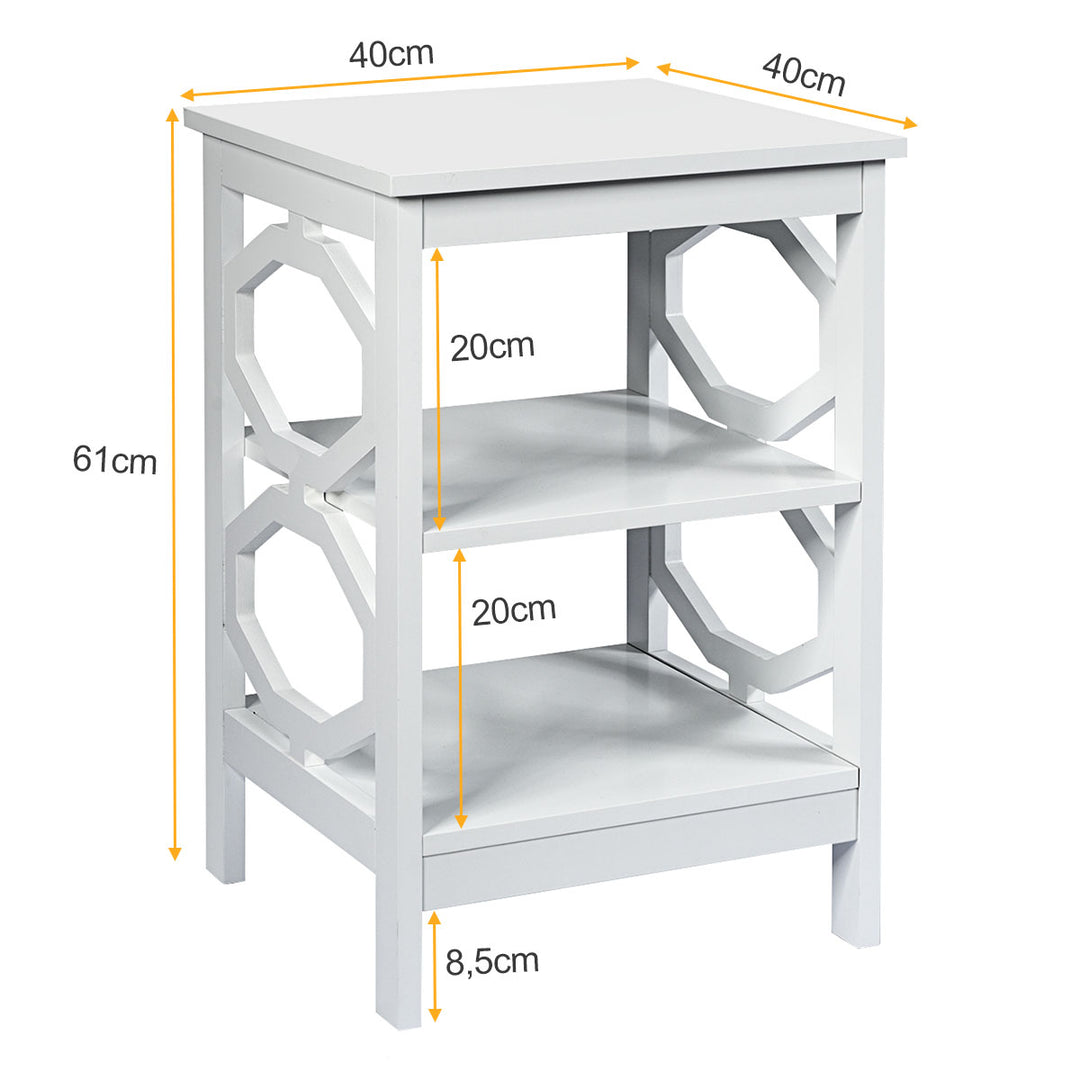 3 Tier Bedside Table with Storage Shelves for Living Room Bedroom - TidySpaces