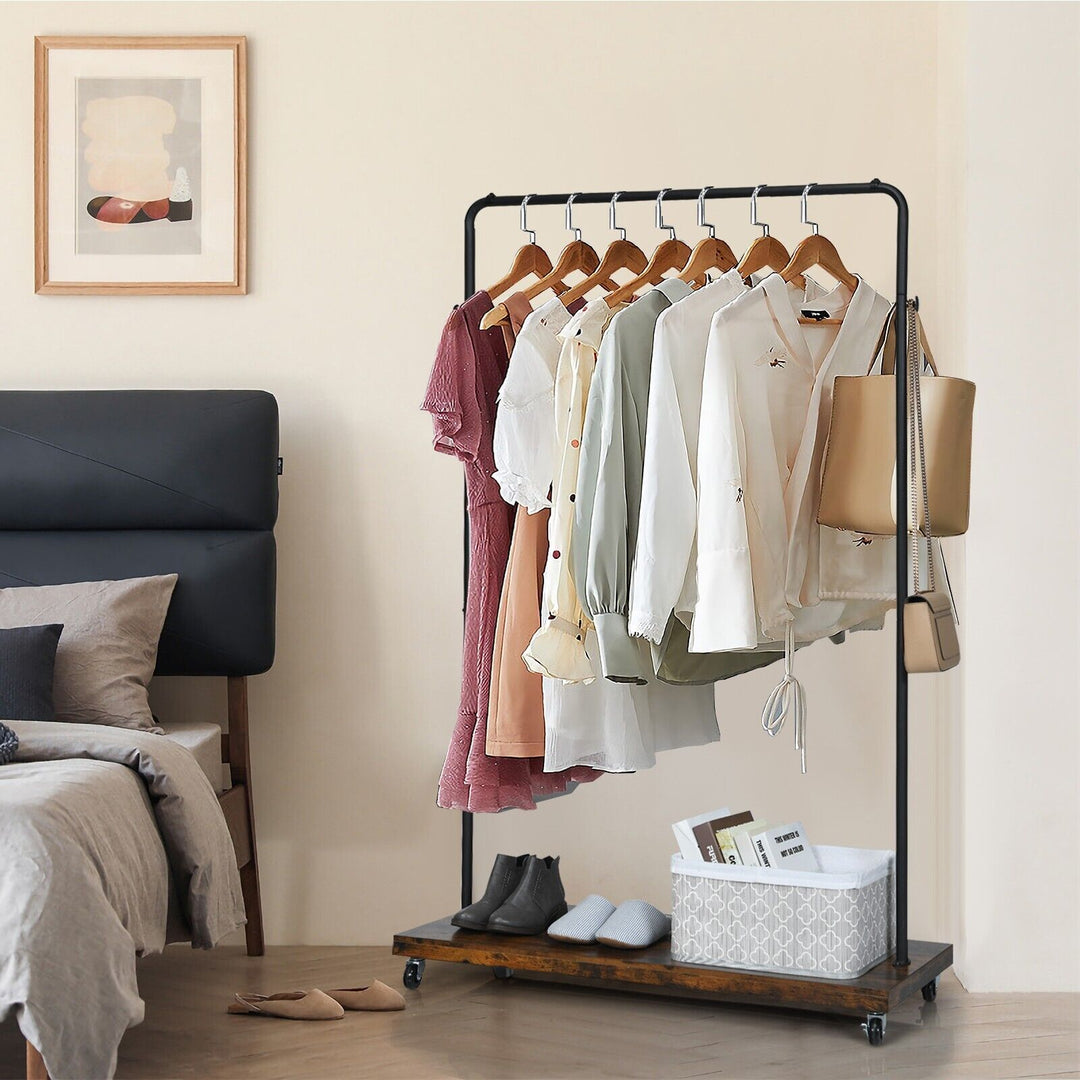 Clothes Rail Garment Rack with Wheels for Bedroom Hallway Shop - TidySpaces