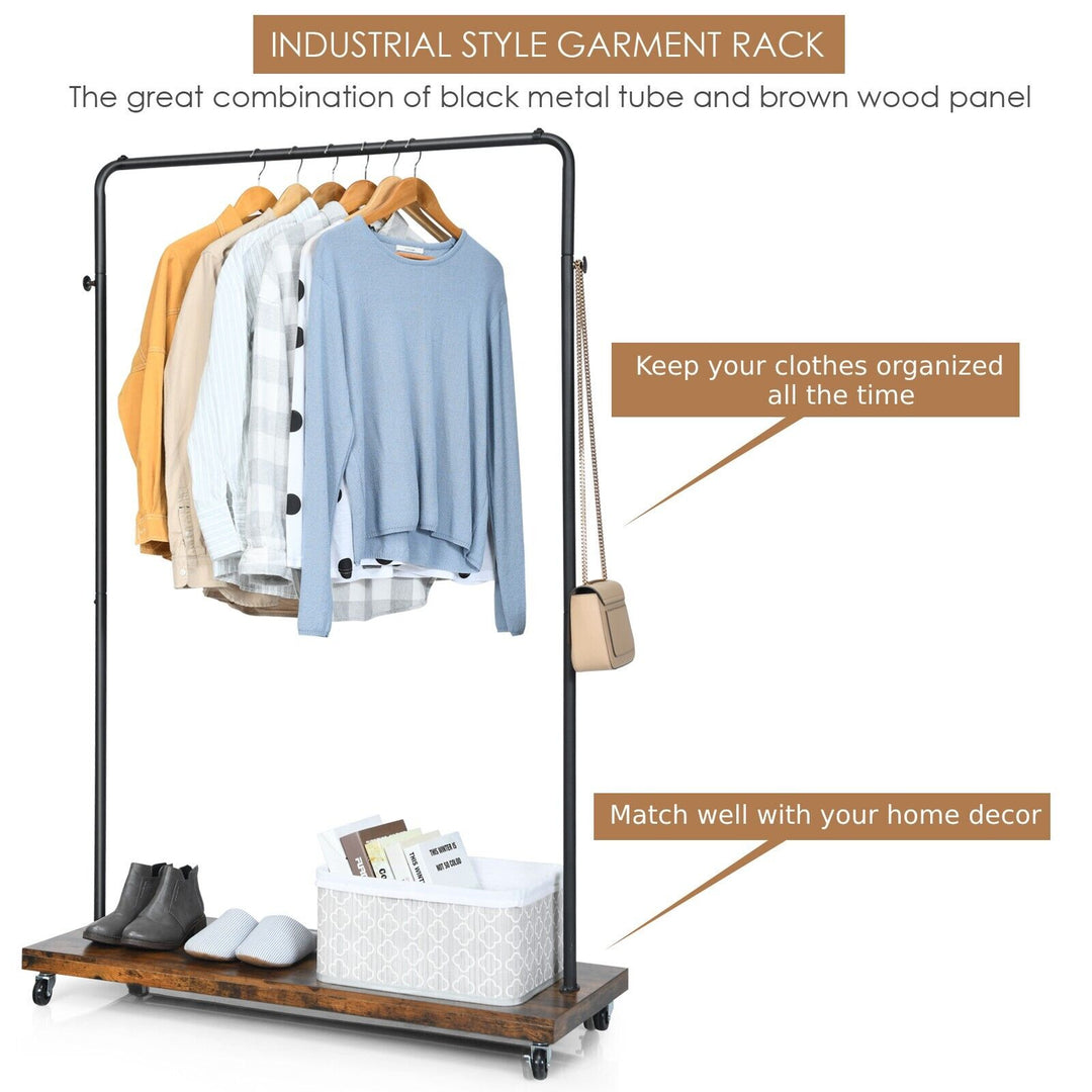 Clothes Rail Garment Rack with Wheels for Bedroom Hallway Shop - TidySpaces