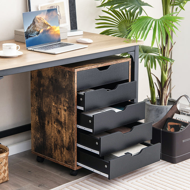 5 Drawer Chest with Wheels for Home and Office - TidySpaces