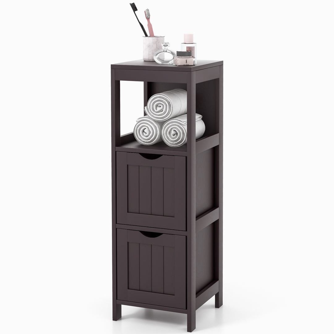 Bathroom Storage Cabinet with 2 Removable Drawers and Open Shelf