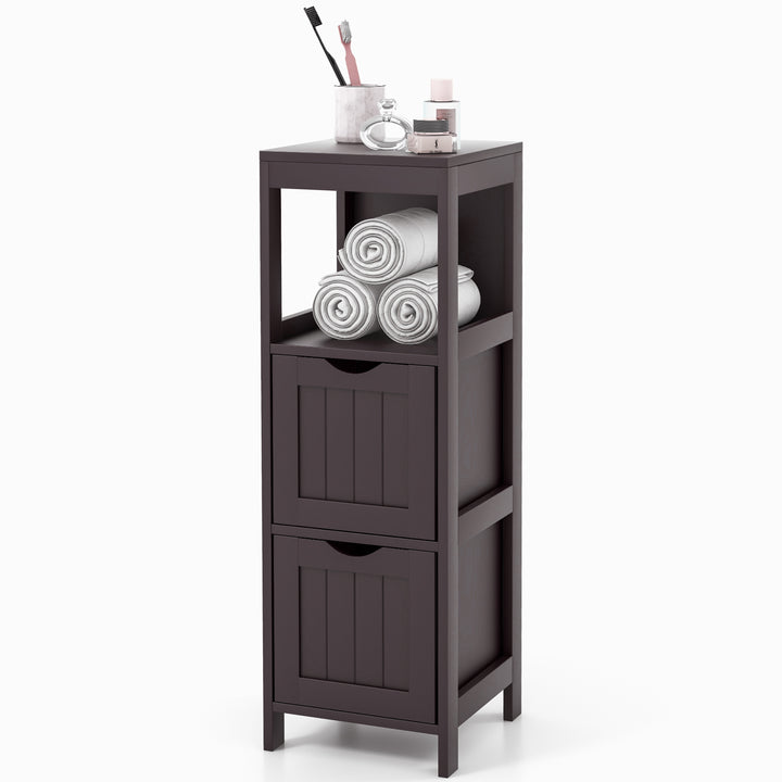 Bathroom Storage Cabinet with 2 Removable Drawers and Open Shelf