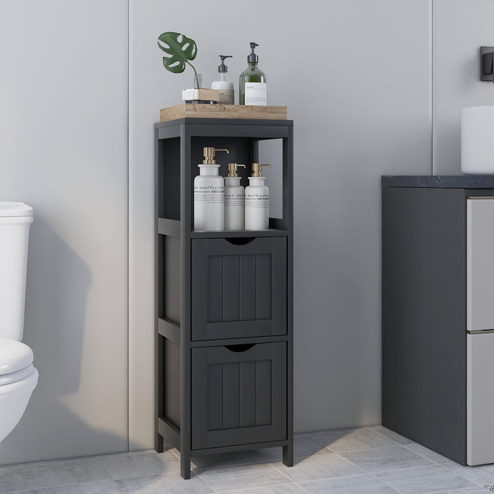 Bathroom Storage Cabinet with 2 Removable Drawers and Open Shelf