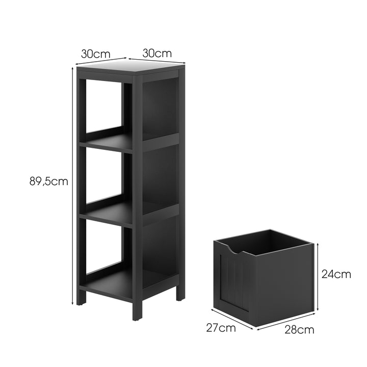 Bathroom Storage Cabinet with 2 Removable Drawers and Open Shelf