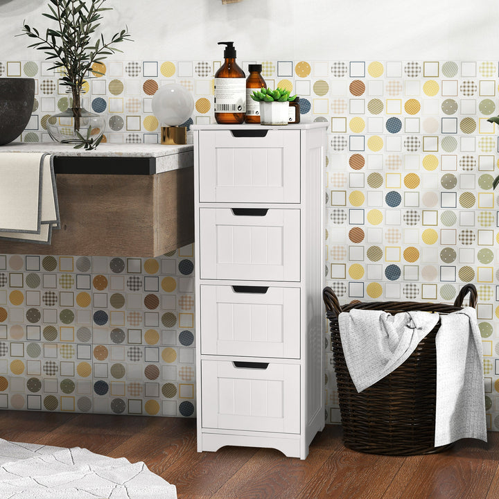 Floor Storage Cabinet Freestanding Bathroom Cabinet with 4 Drawers