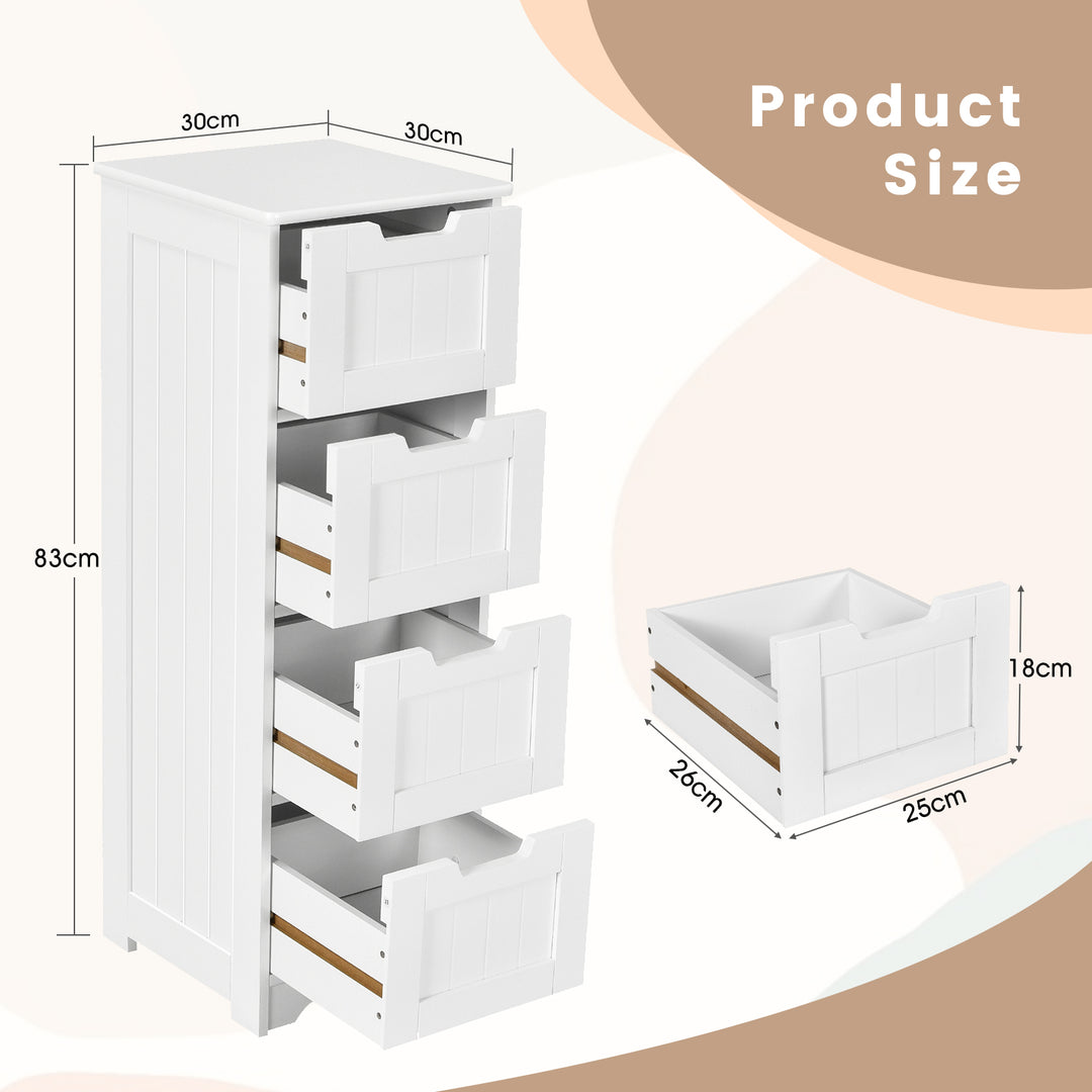 Floor Storage Cabinet Freestanding Bathroom Cabinet with 4 Drawers