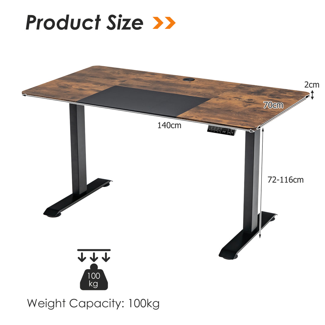Electric Height Adjustable Standing Desk with Memory Smart Presets and Anti Collision Function - TidySpaces