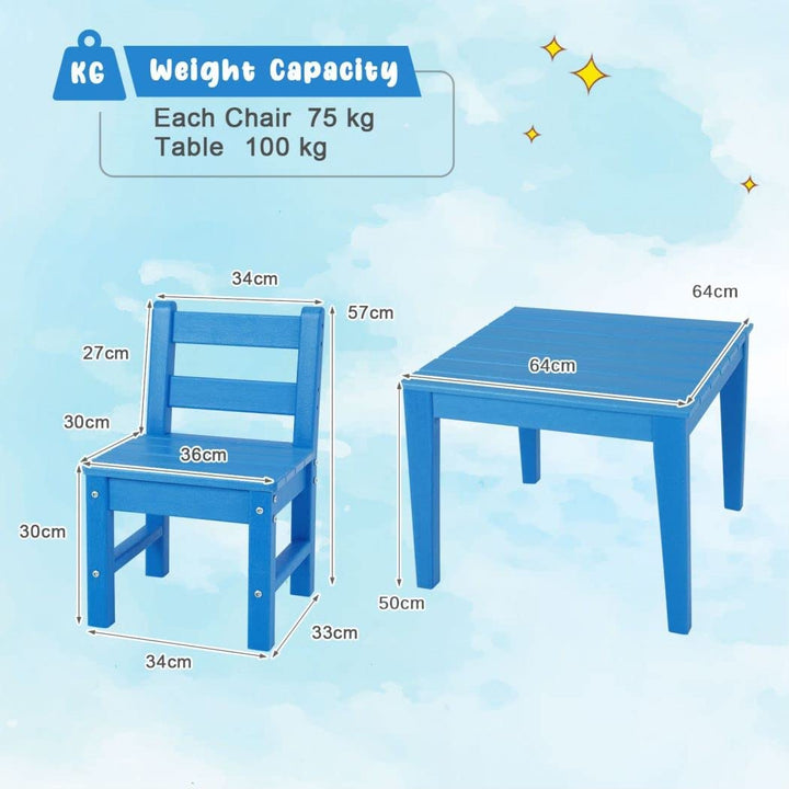 3-Piece Kids Table and Chair Set for Painting and Dining