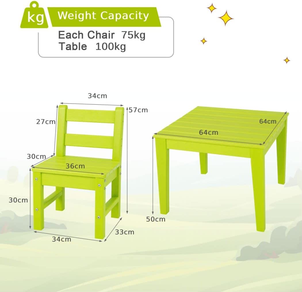 3-Piece Kids Table and Chair Set for Painting and Dining