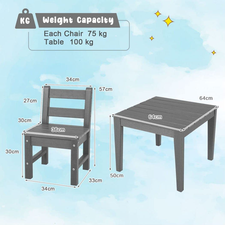 3-Piece Kids Table and Chair Set for Painting and Dining