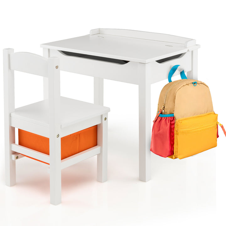 Kids Table and Chair Set with Hidden Space and Hook