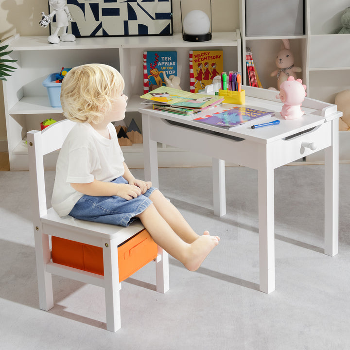 Kids Table and Chair Set with Hidden Space and Hook
