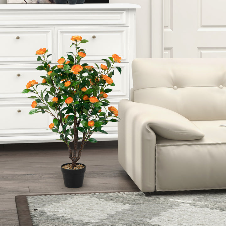 Fake Camellia Plant with 37 Flowers for Indoor and Outdoor - TidySpaces