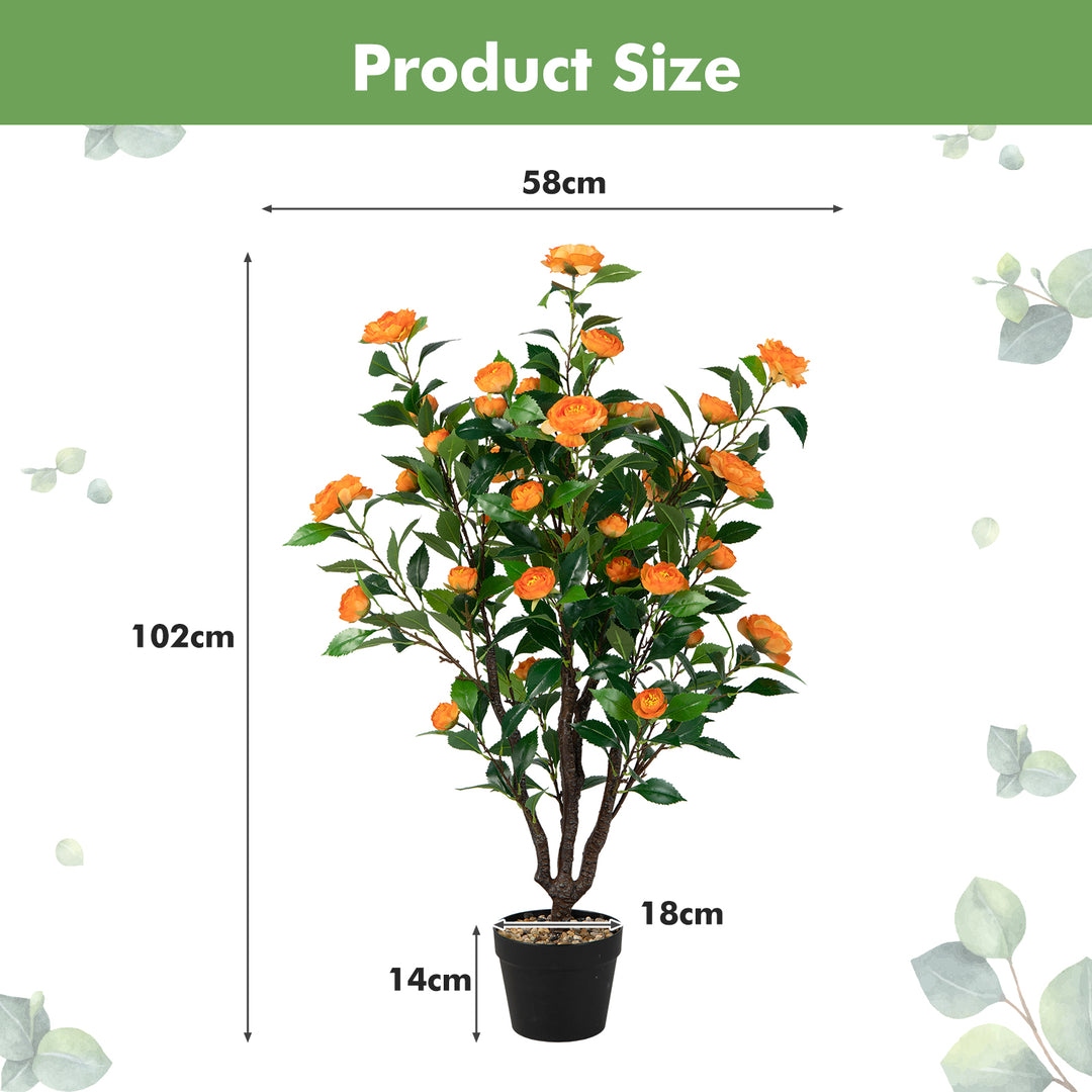 Fake Camellia Plant with 37 Flowers for Indoor and Outdoor - TidySpaces