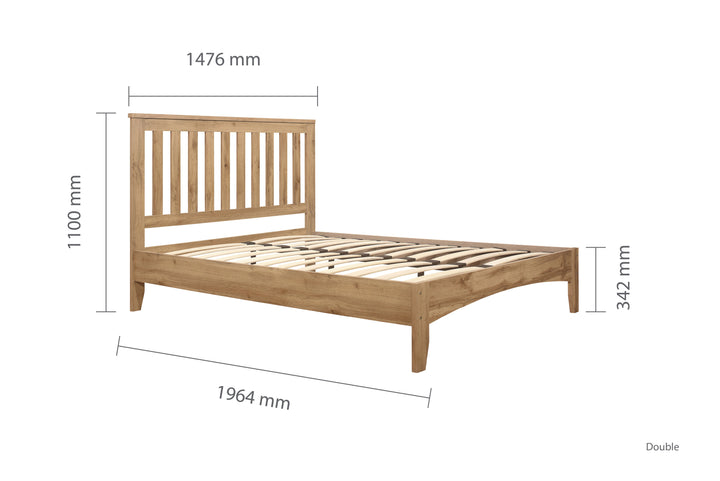 Hampstead Wooden Bed with Classic Design and Rustic Finish