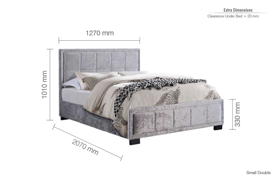 Hannover Fabric Bed Frame with Cushioned Headboard and Sprung Slatted Base