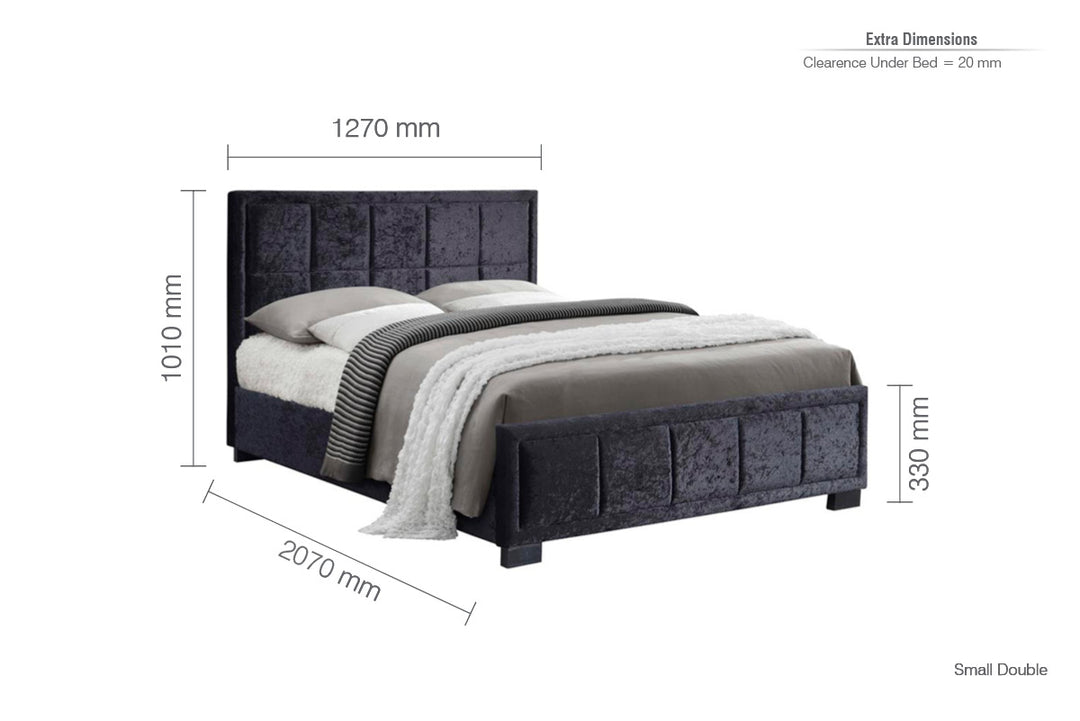 Hannover Fabric Bed Frame with Cushioned Headboard and Sprung Slatted Base