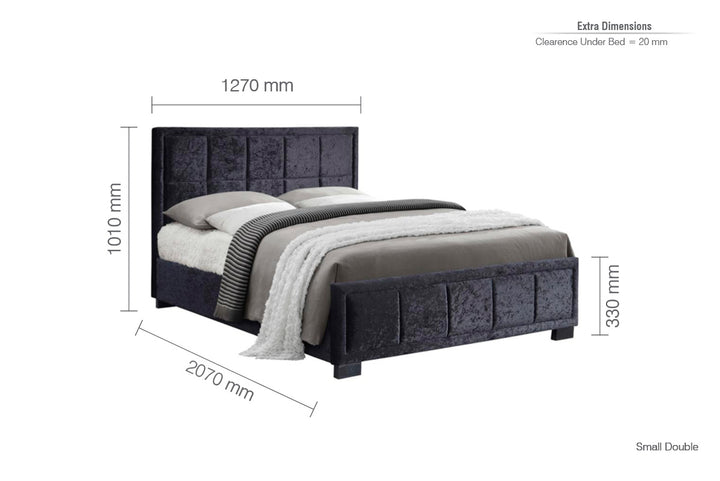 Hannover Fabric Bed Frame with Cushioned Headboard and Sprung Slatted Base