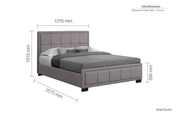 Hannover Fabric Bed Frame with Cushioned Headboard and Sprung Slatted Base