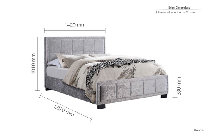 Hannover Fabric Bed Frame with Cushioned Headboard and Sprung Slatted Base