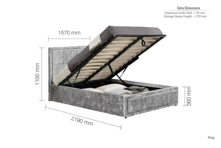 Hannover Ottoman Bed with Sprung Slatted Base for Compact Storage Solutions