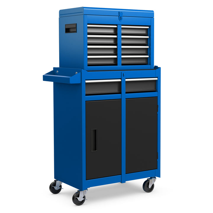 High Capacity Tool Storage Cabinet with Lockable Wheels Blue - TidySpaces