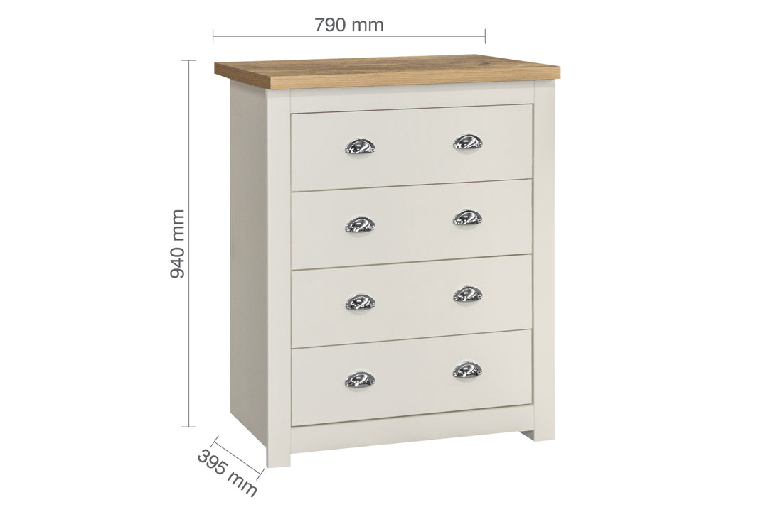 Highgate 4 Drawer Chest Stylish Farmhouse Storage for Home