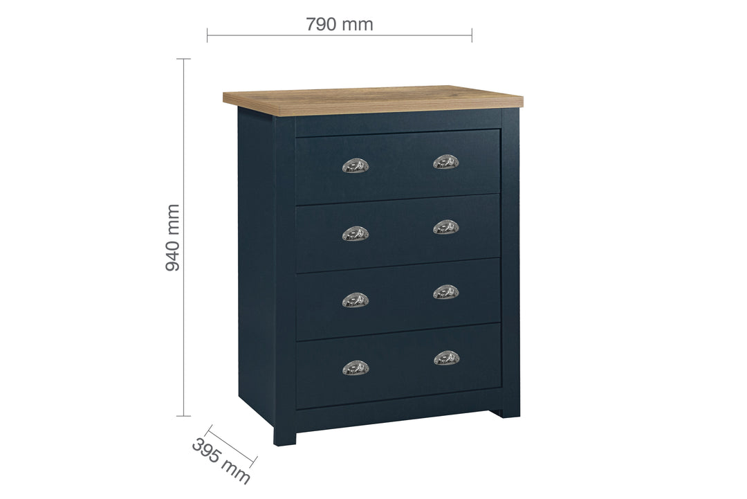 Highgate 4 Drawer Chest Stylish Farmhouse Storage for Home