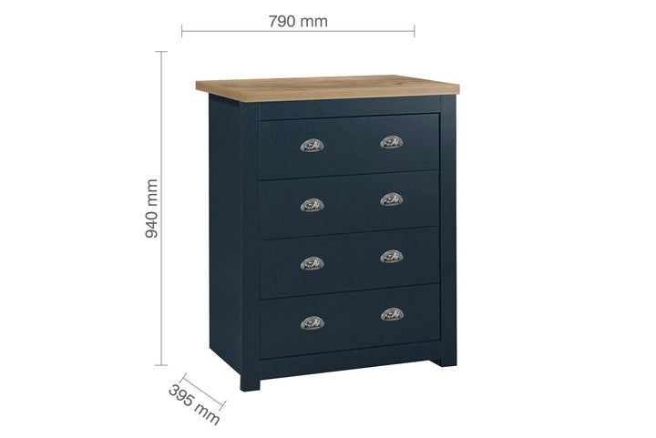 Highgate 4 Drawer Chest Stylish Farmhouse Storage for Home