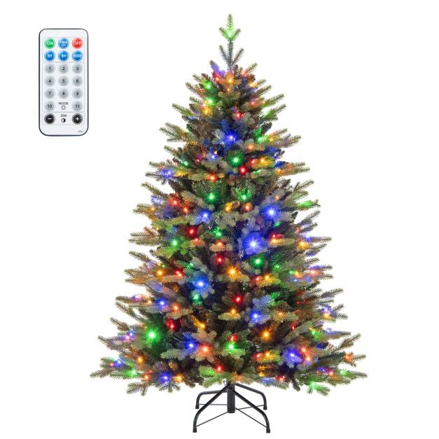 Hinged Christmas Tree with Branch Tips and LED Lights-S