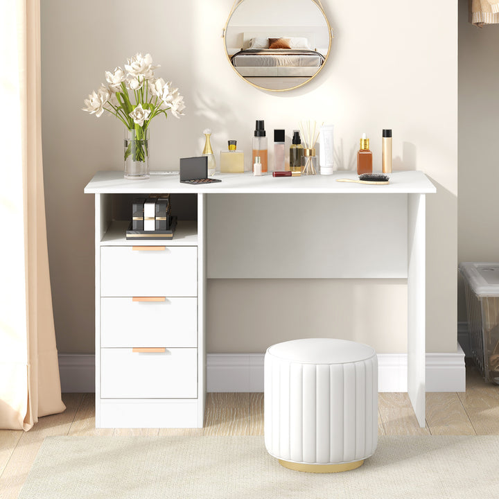 Home Office Desk with Power Outlet and 3 Storage Drawers - TidySpaces