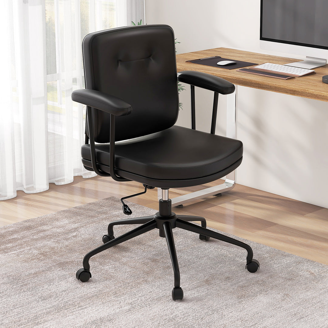 Home Office Small Desk Chair with Adjustable Height Wheels - TidySpaces