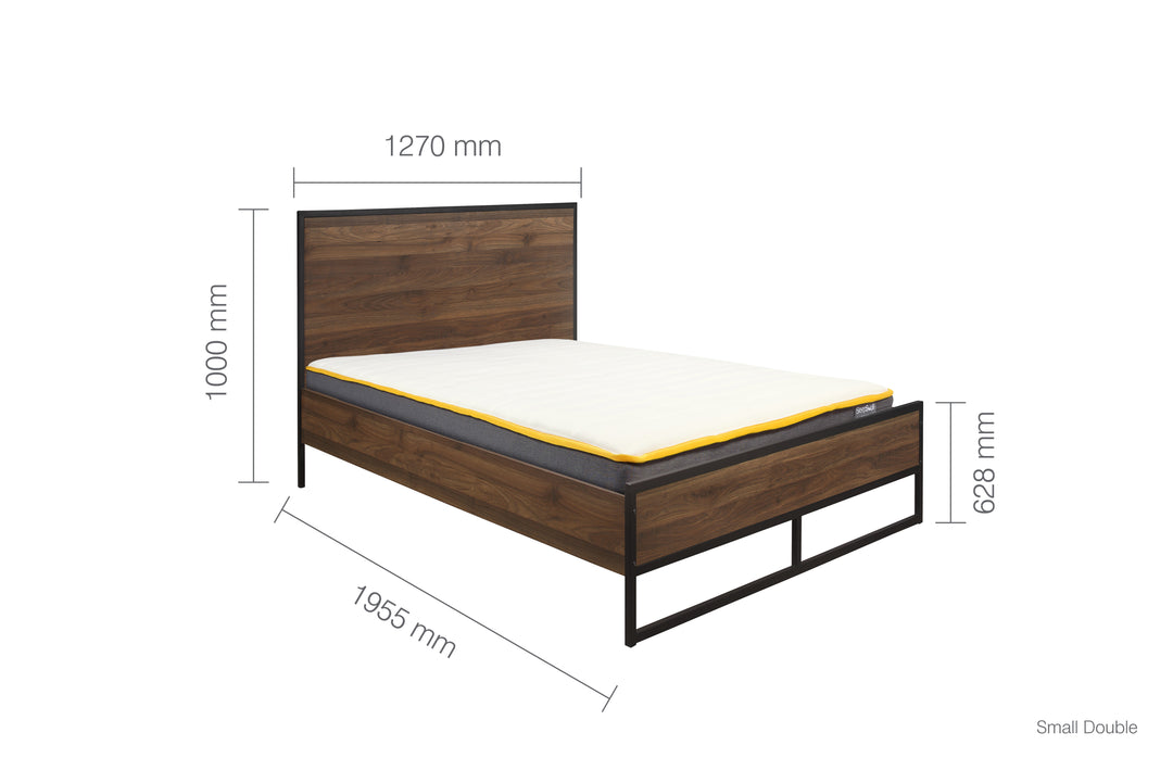 Houston Modern Bed with Walnut Effect Finish for Sophisticated Bedrooms