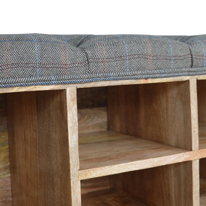 Multi Tweed Open Storage Bench