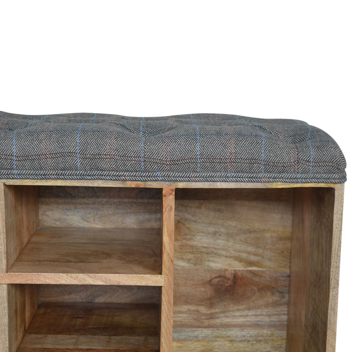 Multi Tweed Open Storage Bench