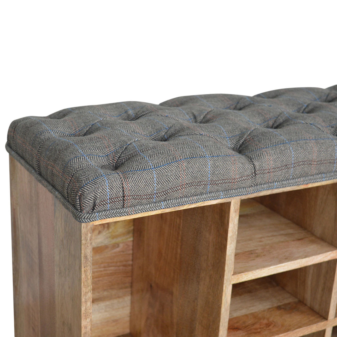 Multi Tweed Open Storage Bench