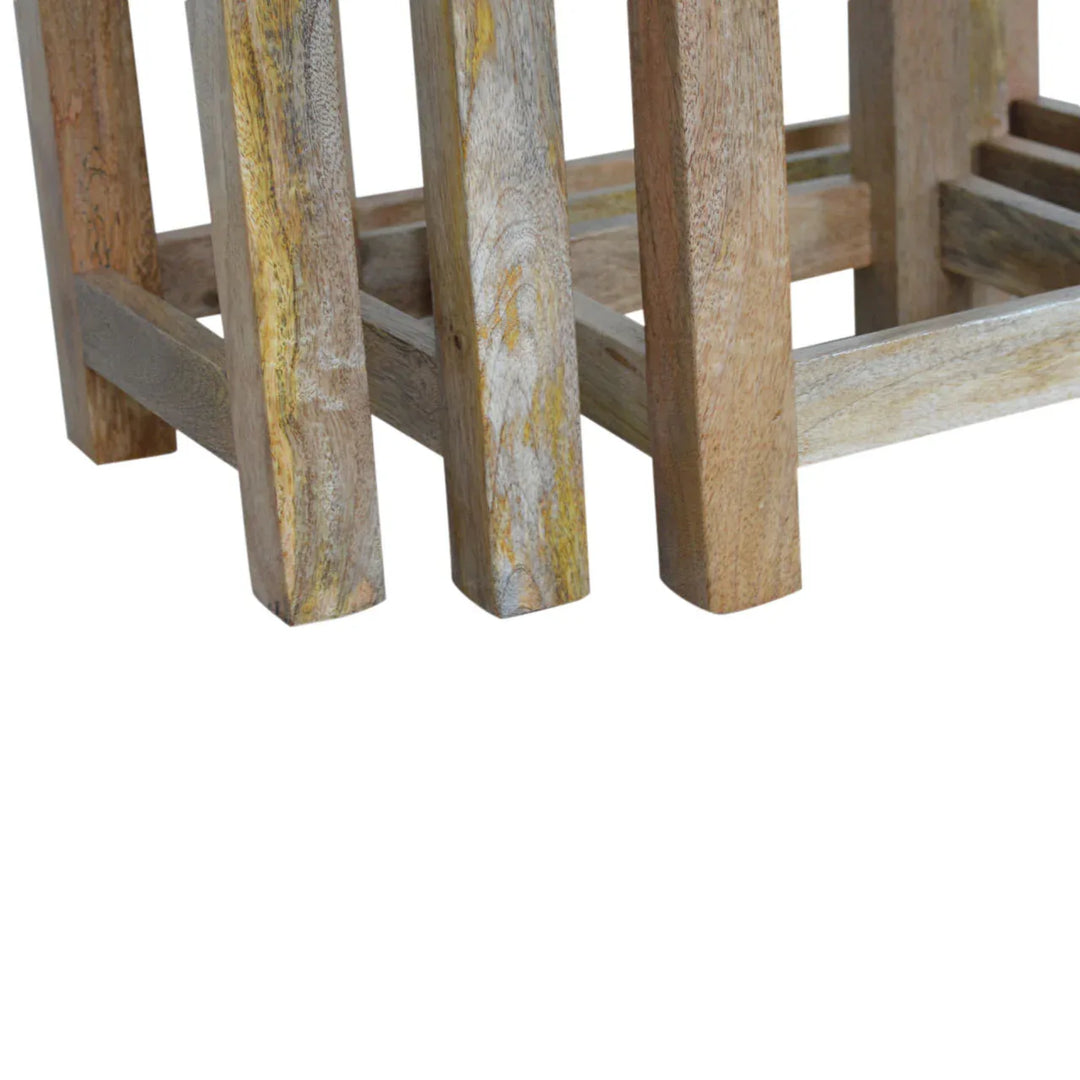 Country Solid Wood Stool Set of 3 - TidySpaces