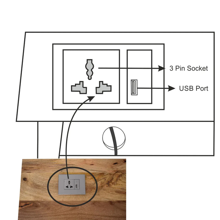 2 Drawer Cable Writing Desk - TidySpaces