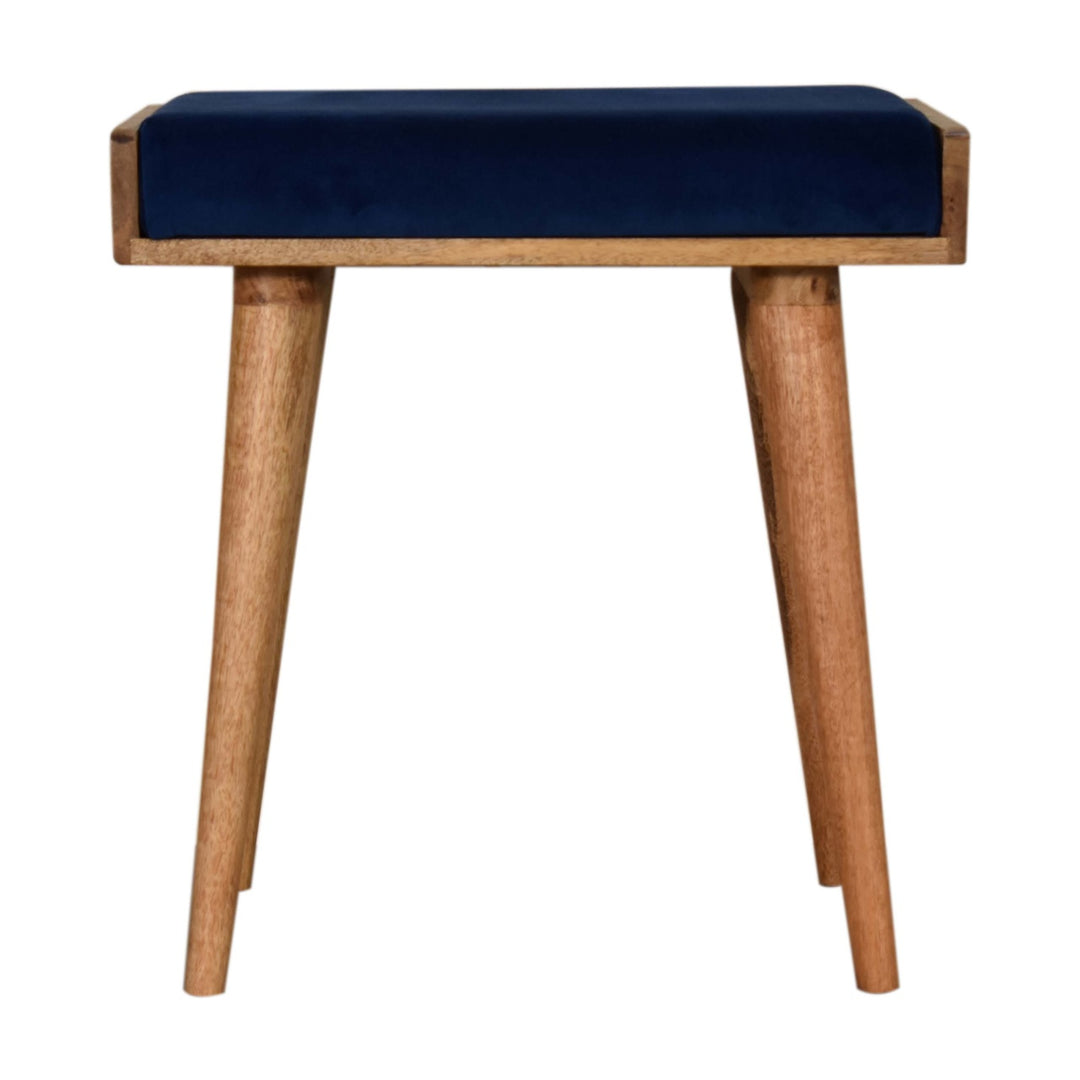 Royal Blue Velvet Tray Footstool - TidySpaces