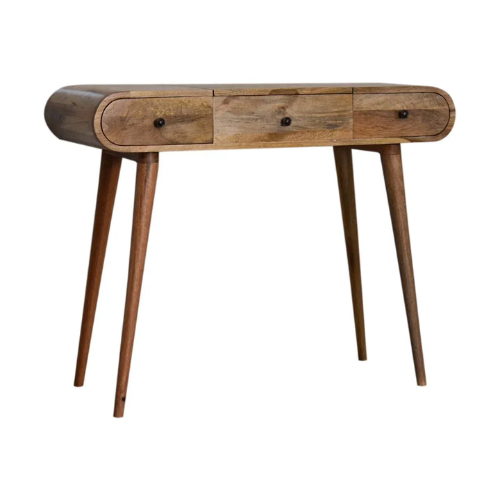 Oak-ish Round Dressing Table - TidySpaces