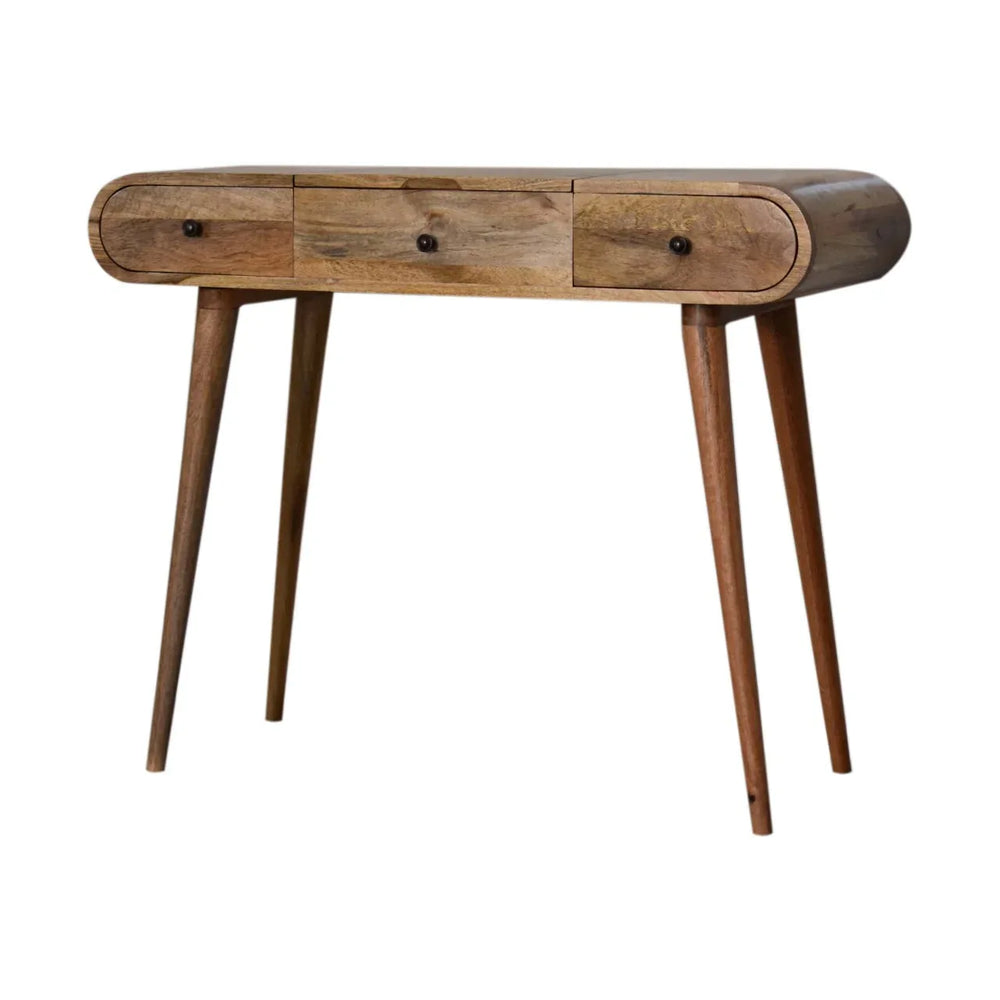 Oak-ish Round Dressing Table - TidySpaces