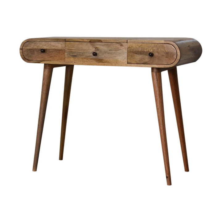 Oak-ish Round Dressing Table - TidySpaces