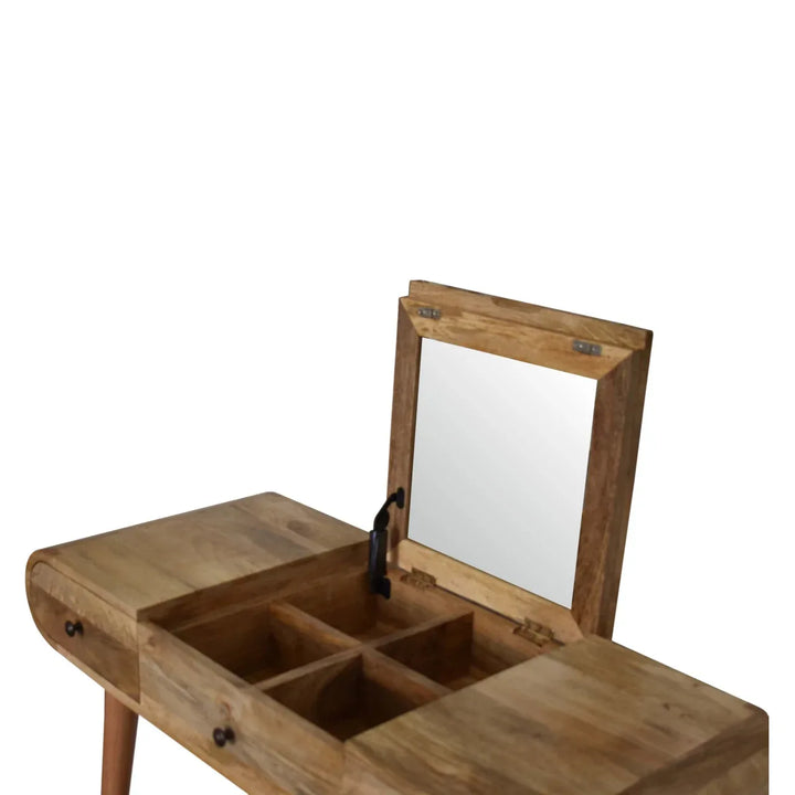 Oak-ish Round Dressing Table - TidySpaces