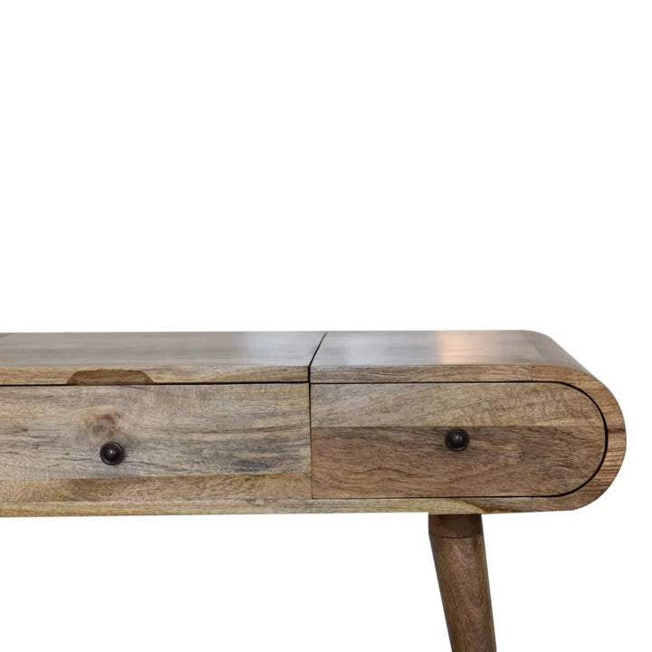 Oak-ish Round Dressing Table - TidySpaces