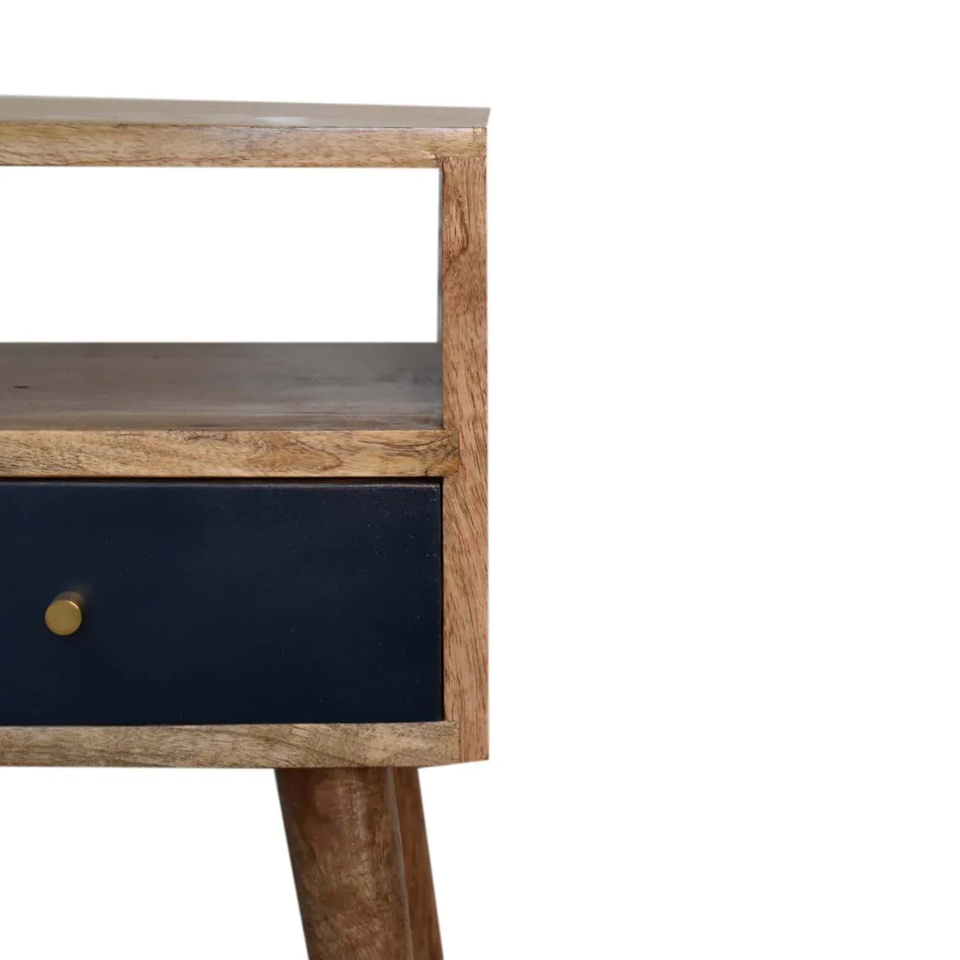 Mini Navy Blue Hand Painted Bedside - TidySpaces