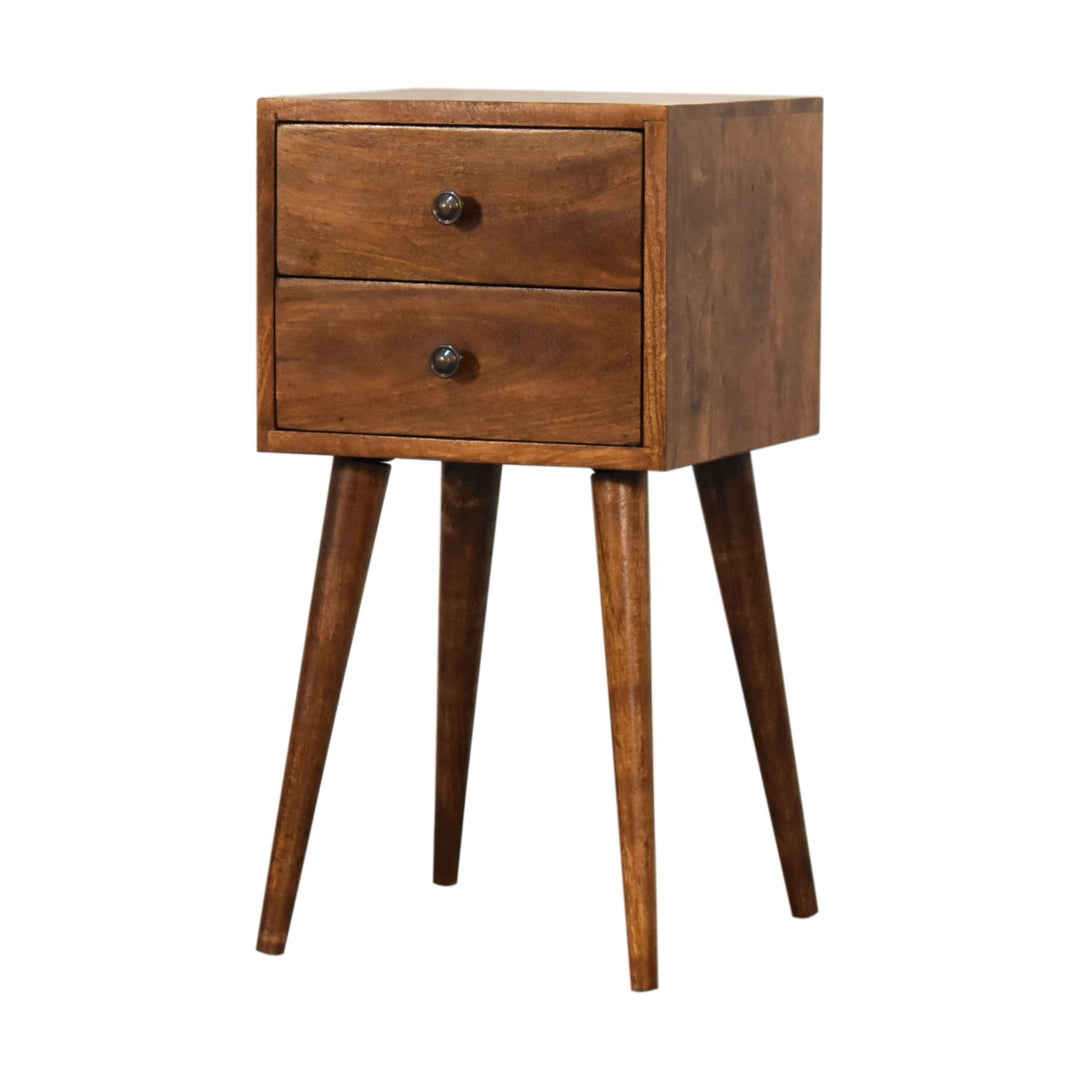 Mini 2 Drawer Chestnut Bedside