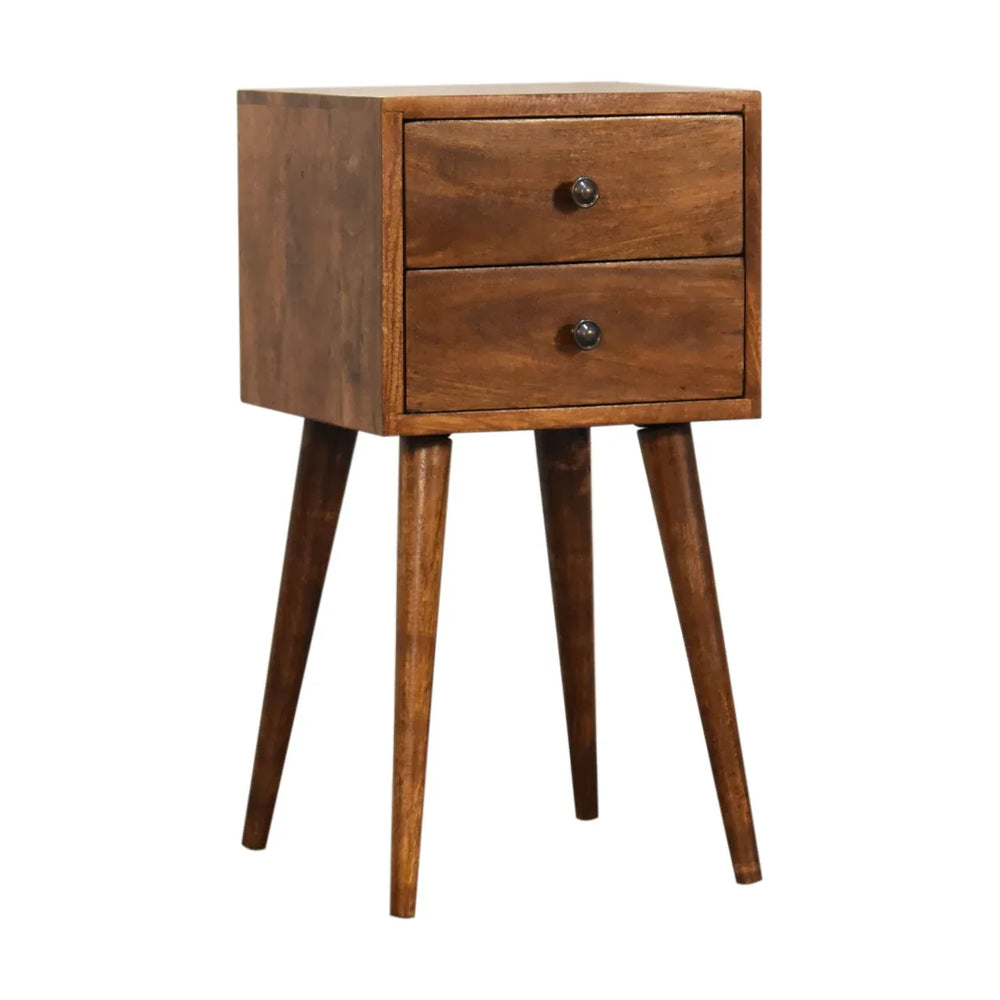 Mini 2 Drawer Chestnut Bedside - TidySpaces