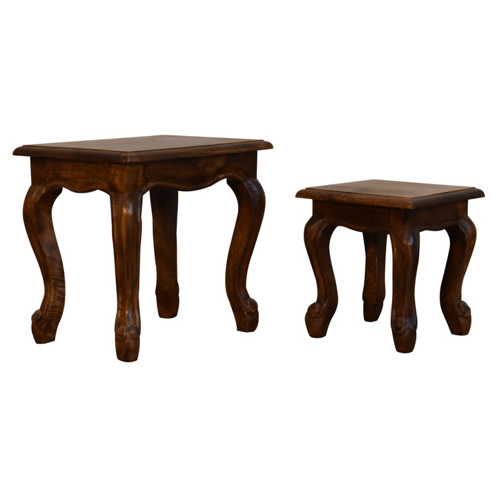 Chestnut French Style Stool Set