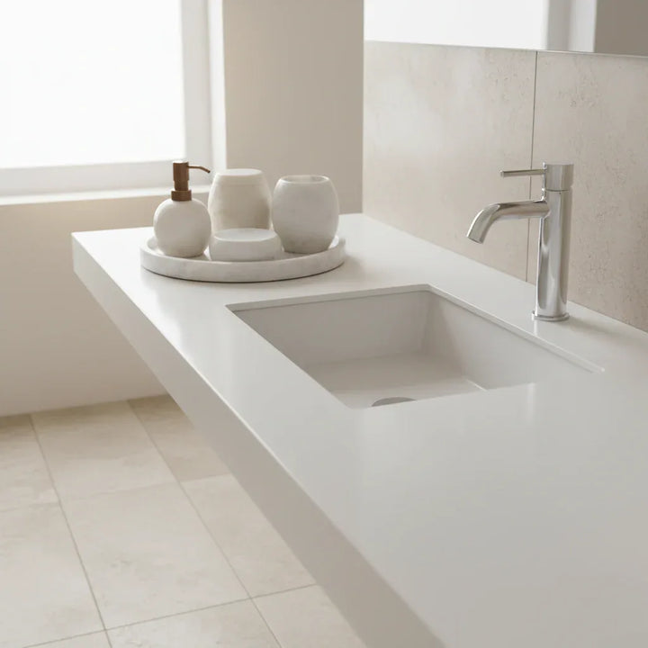 Set of 5 White Marble Bathroom Set - TidySpaces